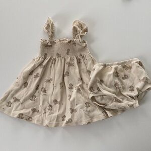 Quincy Mae Cream Baby Outfit with Animal Prints